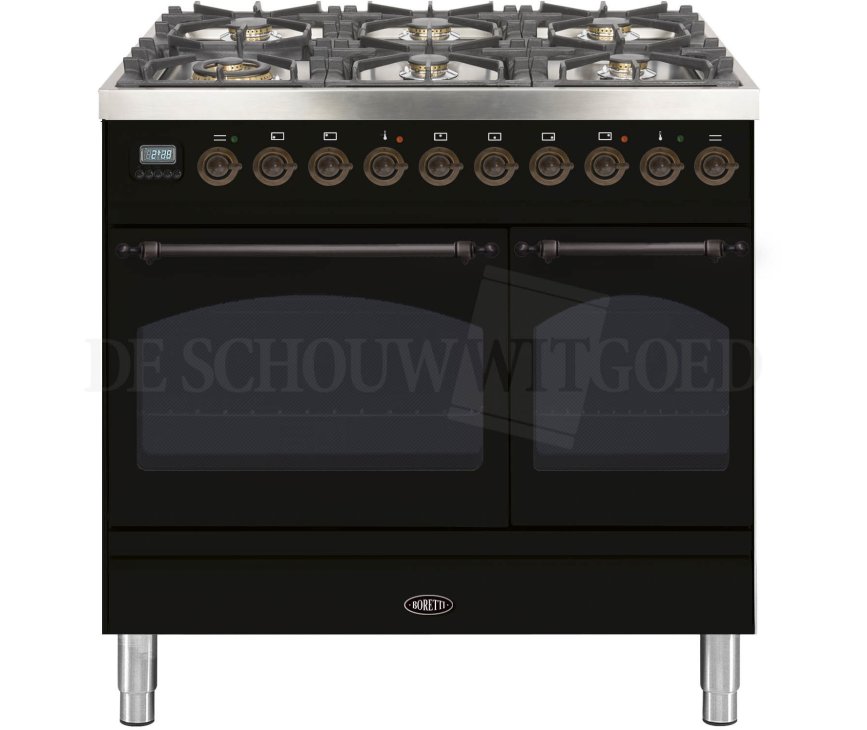 Boretti VPNO946ZWG fornuis gasoven zwart