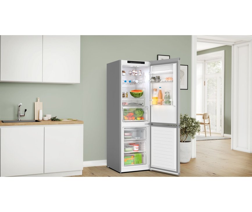 Bosch KGN362LBF vrijstaande koelkast - rvs-look