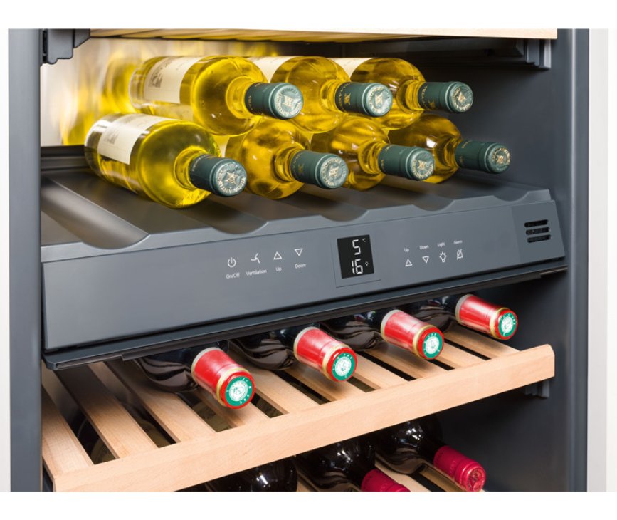 De Liebherr EWTdf1653-26 wijn koelkast heeft twee temperatuurzones