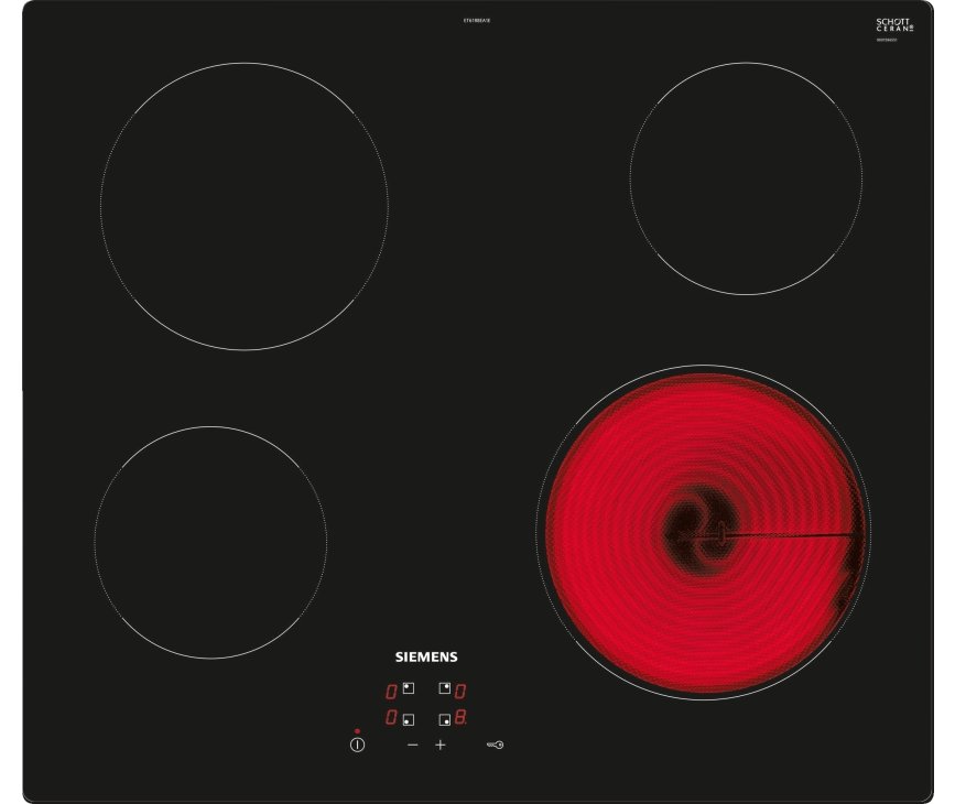 Siemens ET61RBEB8E keramische inbouw kookplaat - zwart, opbouwmontage zonder rand