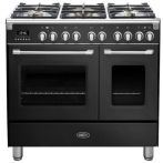 Boretti CFBG902ZW3 gas fornuis zwart - dubbele oven