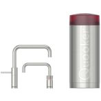 Quooker COMBI+ Nordic Square Twintaps RVS - kokend water kraan