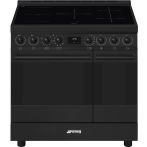 Smeg C92IPN2 inductie fornuis - mat zwart - dubbele oven