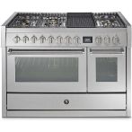 Steel GQ12SF-4BM rvs fornuis met combi-stoomoven - 120 cm breed