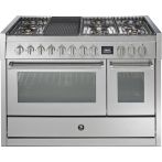 Steel GQ12SF-6B rvs fornuis met combi-stoomoven - 120 cm breed