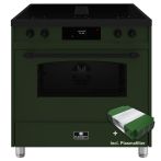 Elementi di Cucina IC9034-PG-MZ-B inductie fornuis met afzuiging - groen - klassiek