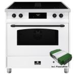 Elementi di Cucina IC9034-WT-IX-B inductie fornuis met afzuiging - wit - klassiek