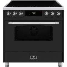 Elementi di Cucina EC9036-MZ-IX-S inductie fornuis - klassiek - mat zwart/rvs