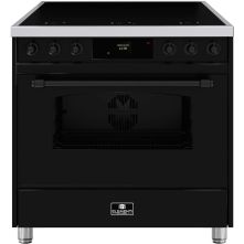 Elementi di Cucina EC9036-ZW-IX-B inductie fornuis - klassiek - zwart/rvs