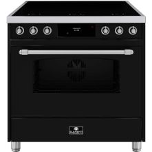 Elementi di Cucina EC9036-ZW-IX-S inductie fornuis - klassiek - zwart/rvs