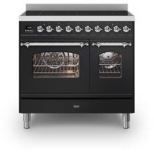 ILVE PDI096NE3/BK inductie fornuis - 2 ovens - 90 cm. - glanzend zwart