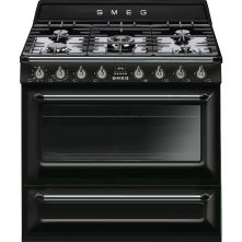 Smeg TR90NNLK2 gas fornuis - zwart - 90 cm