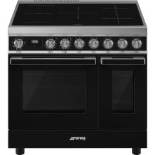 Smeg CPF92IMBL inductie fornuis - zwart - dubbele oven - Portofino