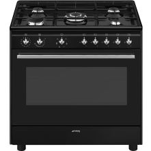 Smeg CX91GMBNLK gas fornuis - 90 cm. breed - zwart