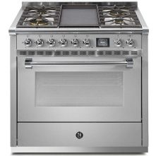 Steel AQ9S-4T Ascot gasfornuis - combi-stoomoven - met frytop bakplaat