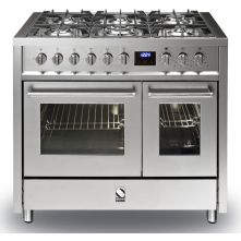 Steel E10FF-6 fornuis met dubbele oven - 100 cm breed