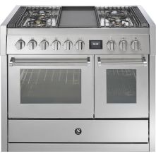 Steel GQ10SF-4T fornuis met combi-stoomoven en frytop - 100 cm breed