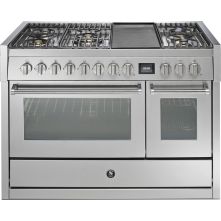 Steel GQ12SF-4TM rvs fornuis met combi-stoomoven - 120 cm breed