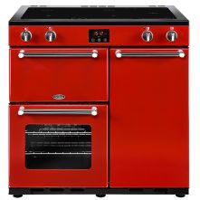 Belling KENSINGTON 90 EI RED inductie fornuis - kleur rood - 3 ovens