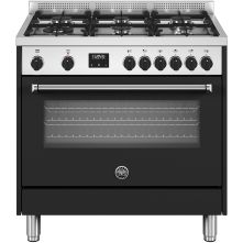 Bertazzoni MPL96L1ENET fornuis zwart/rvs