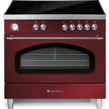 Fratelli VE2960I5FEMBUCR inductie fornuis - wijn rood - klassiek design