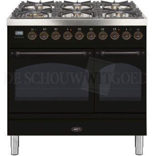 BORETTI fornuis gasoven zwart VPNO946ZWG