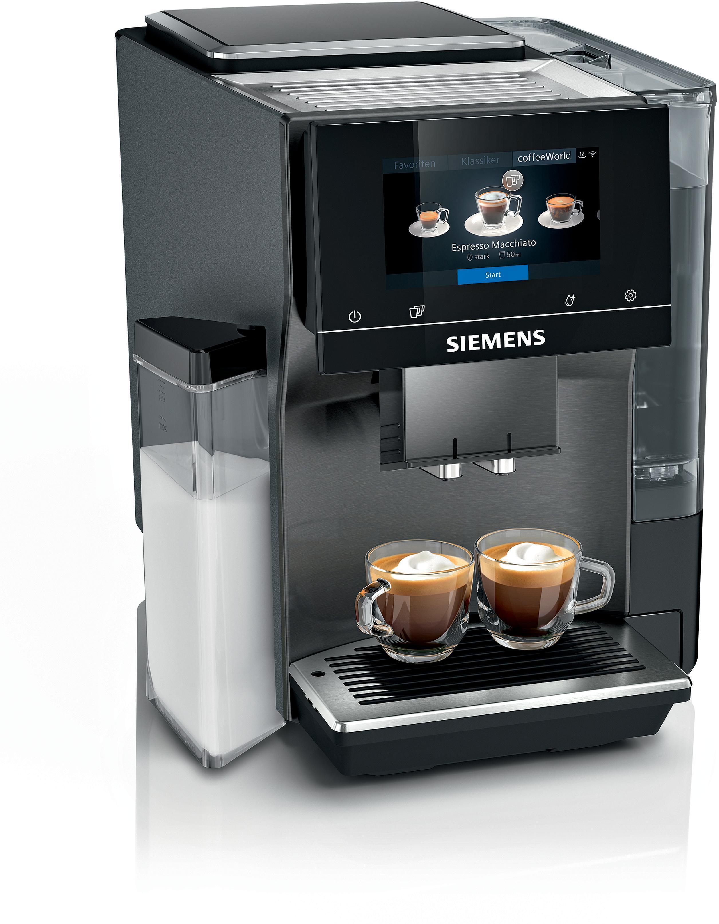 Negen met de klok mee kennisgeving Siemens TQ707DF5 extraKlasse koffiemachine blacksteel