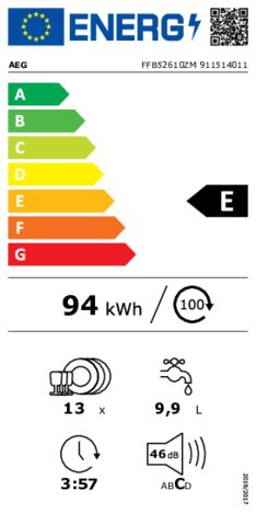 Energielabel AEG vaatwasser rvs FFB52610ZM