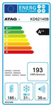 Energielabel ATAG koelkast inbouw KD62140B