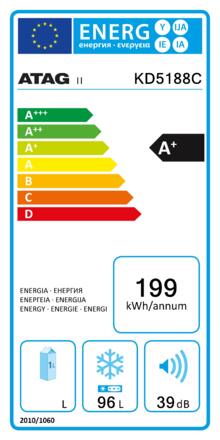 Energielabel ATAG vrieskast inbouw KD5188C