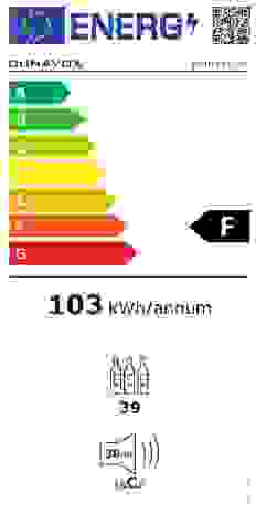 Energielabel DUNAVOX wijnkoelkast onderbouw DAUF 39.121DC