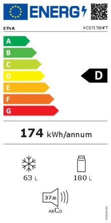 Energielabel ETNA koelkast inbouw KCS7178NFT