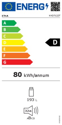 Energielabel ETNA koelkast inbouw KKD7122T