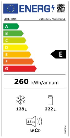 Energielabel LIEBHERR koelkast BlackSteel CNbs3915-21