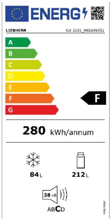 Energielabel LIEBHERR koelkast wit CU3331-21