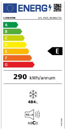 Energielabel LIEBHERR vrieskist professioneel GTL4905-23