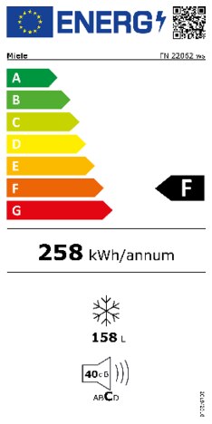 Energielabel MIELE vrieskast wit FN 22062 S