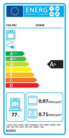 Energielabel PELGRIM combi stoomoven inbouw zwart OFS860