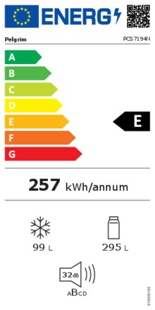 Energielabel PELGRIM koelkast inbouw PCS7194N