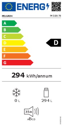 Energielabel PELGRIM koelkast inbouw PKD28178