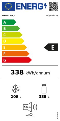 Energielabel WHIRLPOOL Amerikaanse koelkast WQ9 B2L