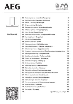 Gebruiksaanwijzing AEG afzuigkap wand mat zwart DBE5982HR