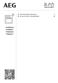 Gebruiksaanwijzing AEG combi stoomoven inbouw mat zwart TP9SK821T