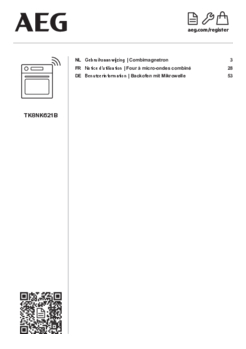 Gebruiksaanwijzing AEG oven met magnetron inbouw zwart TK8NK621B