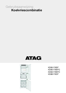 Gebruiksaanwijzing ATAG koelkast inbouw KD86178DF