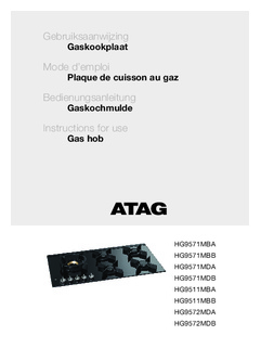 Gebruiksaanwijzing ATAG kookplaat inbouw HG9572MDA