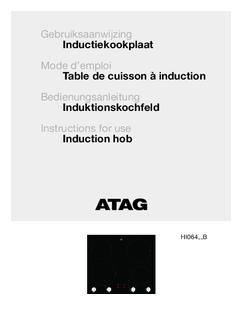 Gebruiksaanwijzing ATAG kookplaat inductie inbouw HI06471B