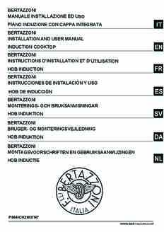 Gebruiksaanwijzing BERTAZZONI inductie kookplaat met afzuiging inbouw P804ICH2M37NT