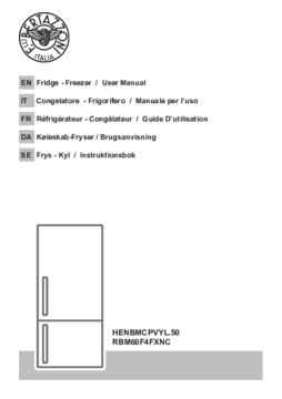 Gebruiksaanwijzing BERTAZZONI koelkast RBM60F4FXNC