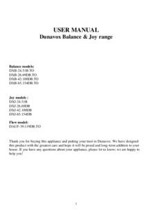 Gebruiksaanwijzing DUNAVOX wijnkoelkast inbouw DXJ 42.100DB